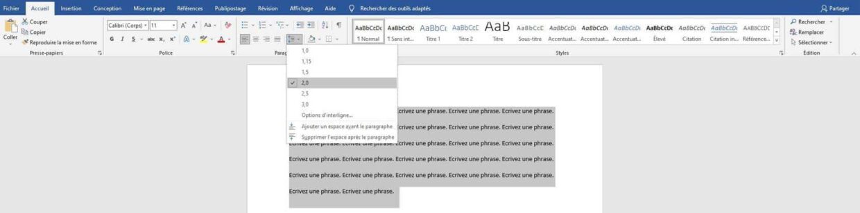 Changer Linterligne Dans Word Quality Training