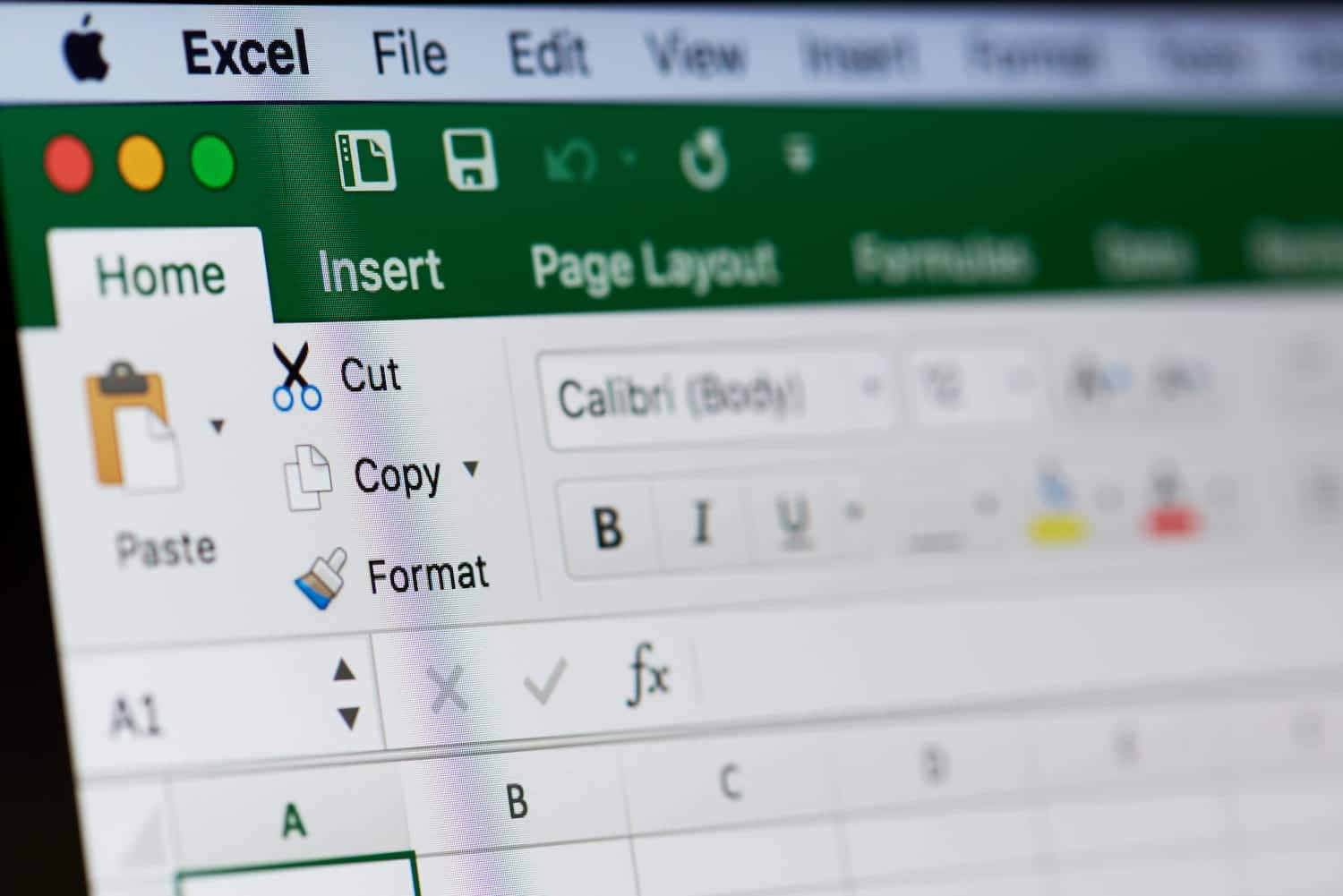 Image de l'application excel lancée sur un ordinateur