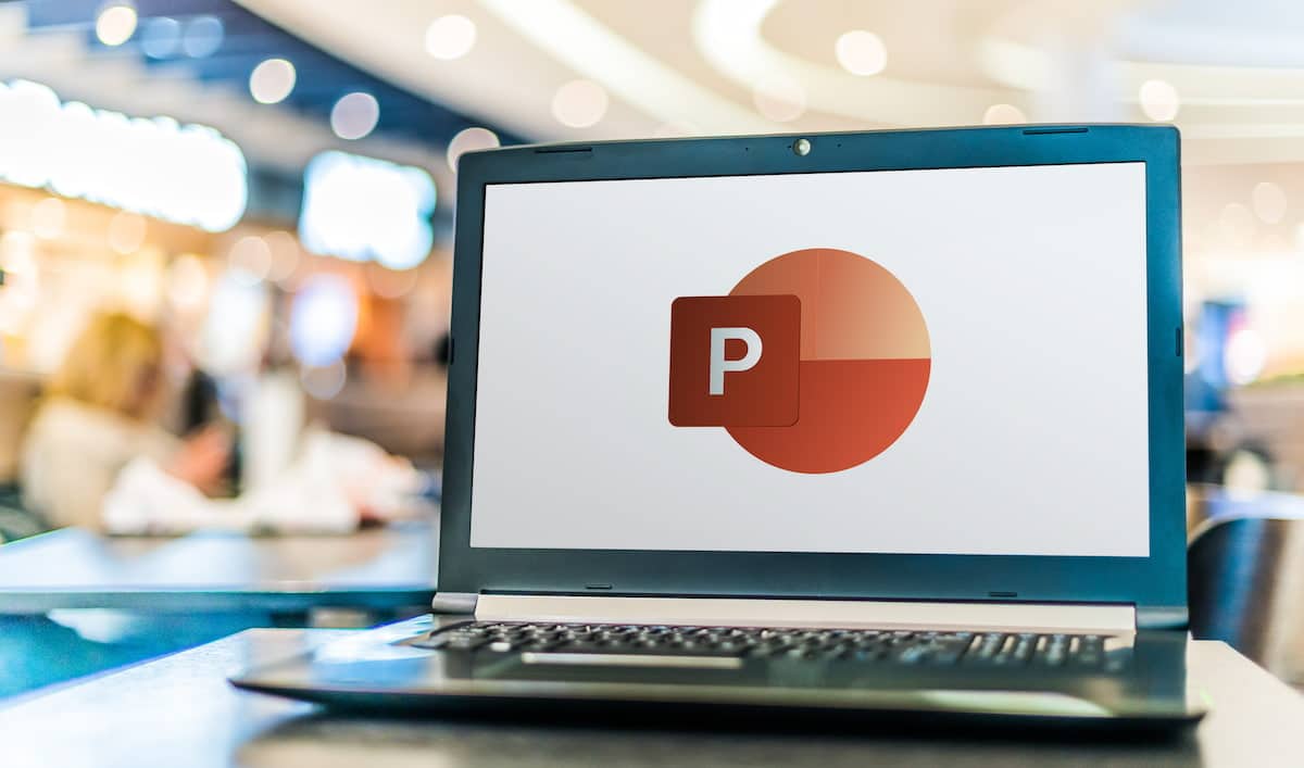 Image d'un logo powerpoint sur un pc