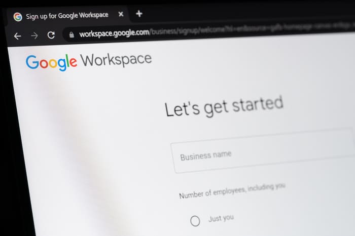 Ecran Google Workspace