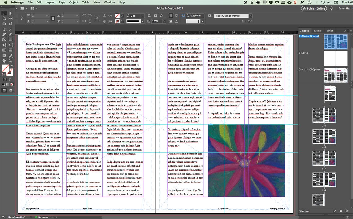 bloc de texte indesign