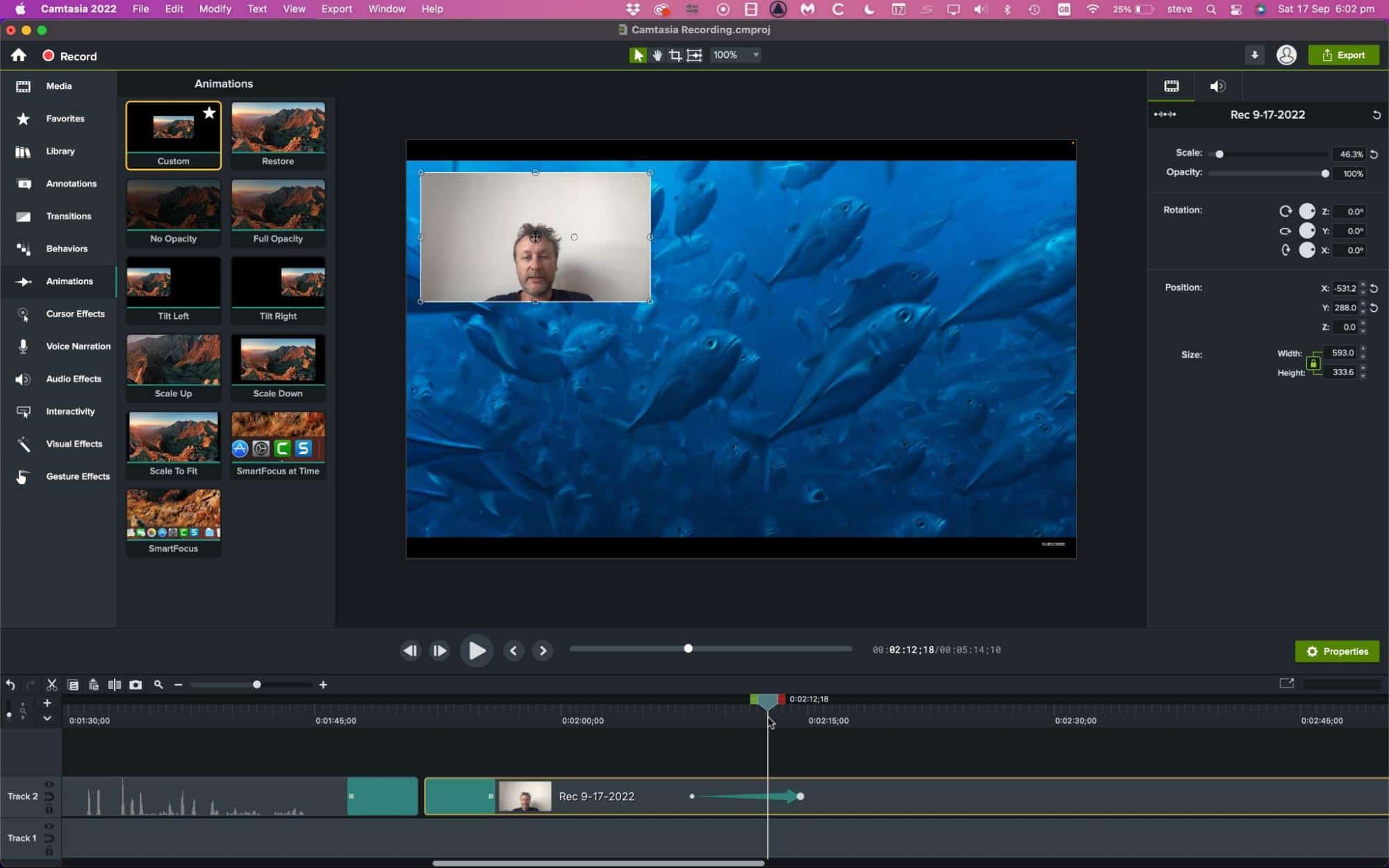 creation fond video camtasia