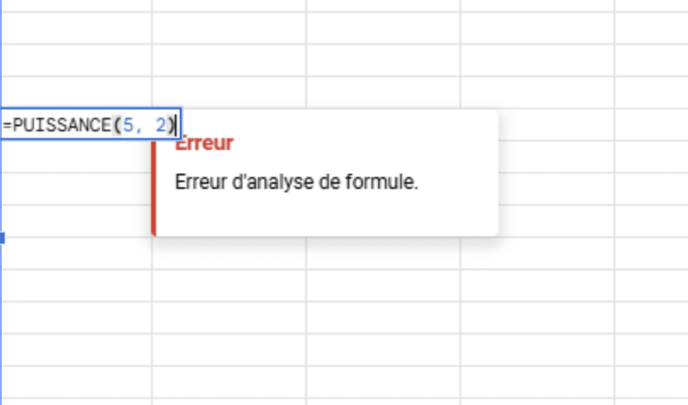 puissance fonction excel