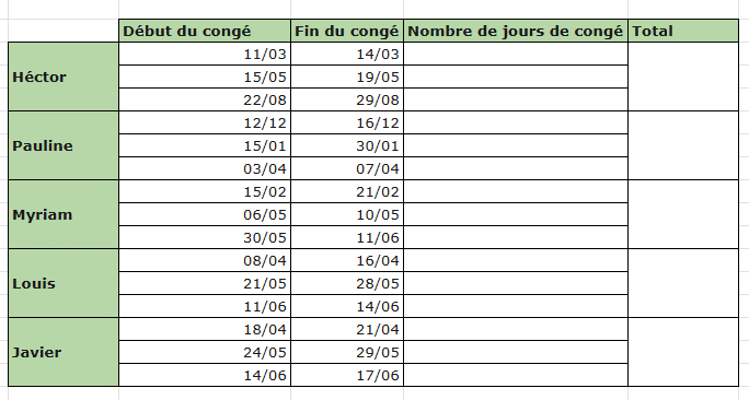 fonction JOURS
