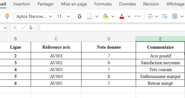 Un tableau représente l'utilisation de la fonction excel mode sgnl