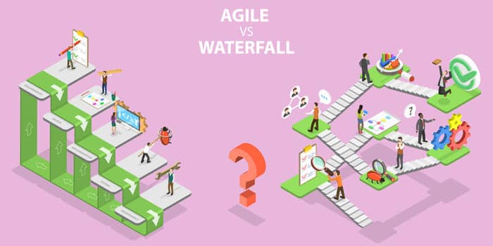 Illustration comparant la méthode agile au waterfall