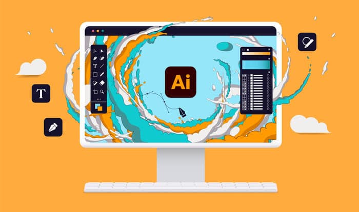 Illustration ordinateur Adobe Illustrator